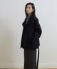 LINGSEOUL Handmade High Neck Half Coat-Black