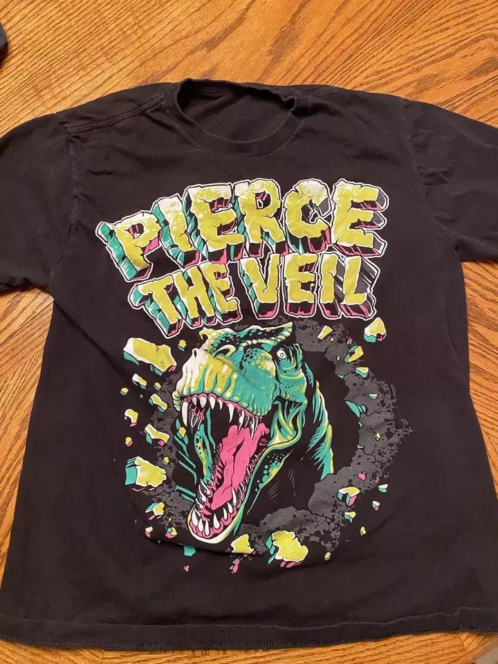 Pierce The Veil T Rex Black Cotton T Shirt Full Size S-5XL