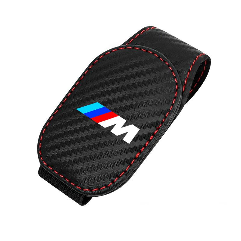 BBJK3 For BMW M X1 X2 X3 X5 X6 E46 E39 E90 E36 E60 E34 E30 F30 Magnetic Leather Eyeglass Hanger Clip Universal Car Sunglasses Holder