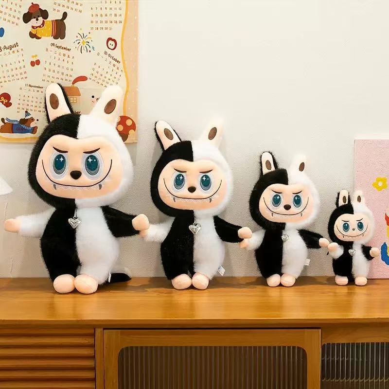 Angel Devil Cloth Tooth Plush Toy New Cute Doll Black and White Cloth Tooth Doll