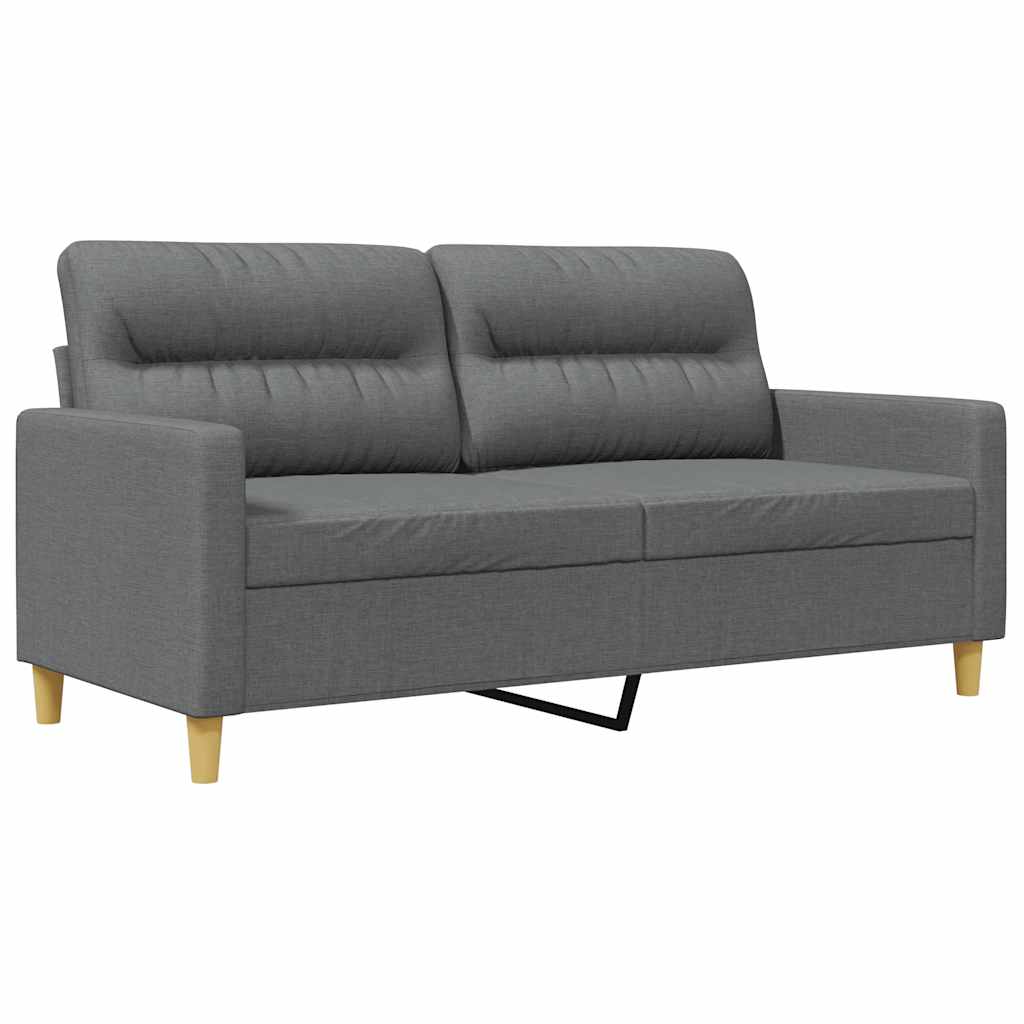 Vidaxl 2-Seater Sofa, Dark Grey, 140 Cm, Upholstered In Fabric