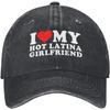 I Love My Hot Latina Girlfriend Baseball Cap Vintage Washed Denim Adjustable Outdoor Dad Hat for Men Women