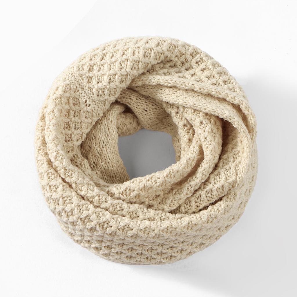 New Autumn Winter Knitted Warm Neckerchief For Women Solid Hollow-Out Scarf Soft Outdoor Warmer Neck Collar Pullover Scarves