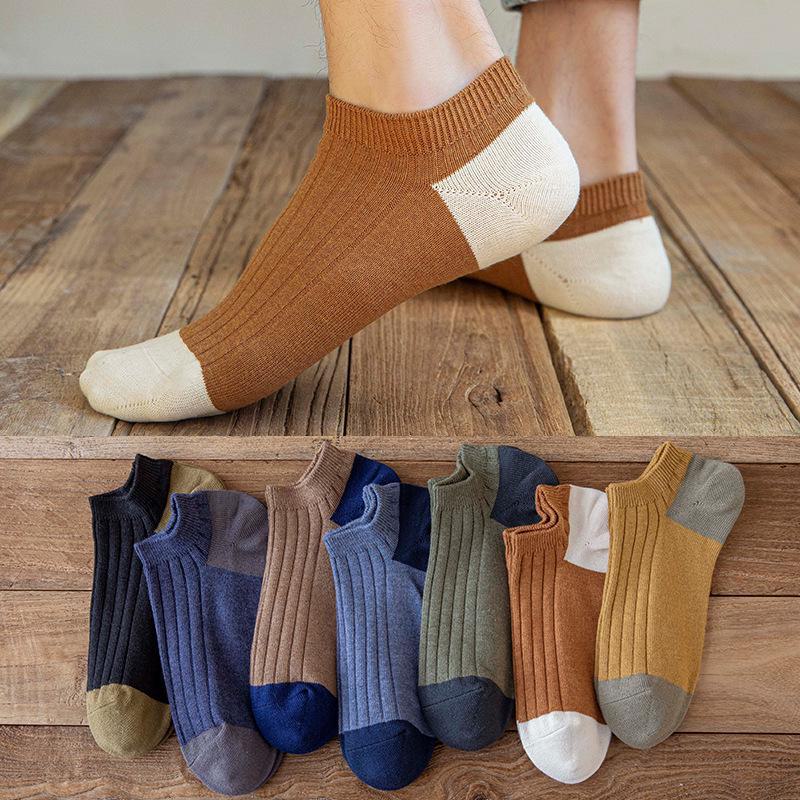 

Мужские носки-лодочки из гребенного хлопка - нескользящая пятка, впитывающие пот, дезодорирующие, не образующие катышков, повседневные носки One Size армия зеленый