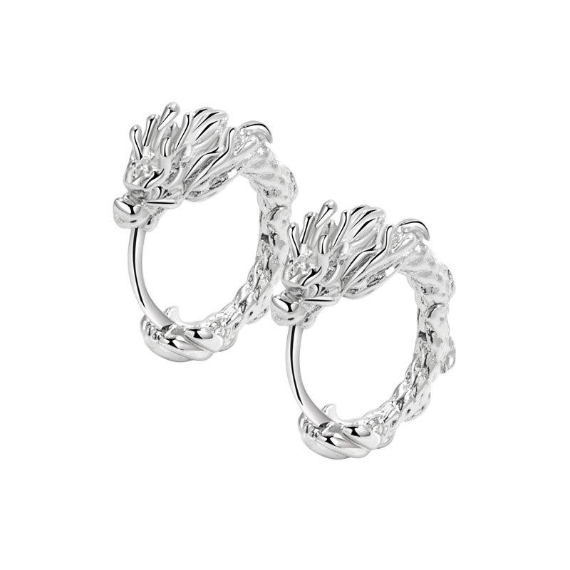 Boucles d'oreilles de l'année Benming, motif de dragon, boucle d'oreille enroulée, conception de niche, boucle d'oreille unique de l'année du dragon, nouvelles boucles d'oreilles chinoises