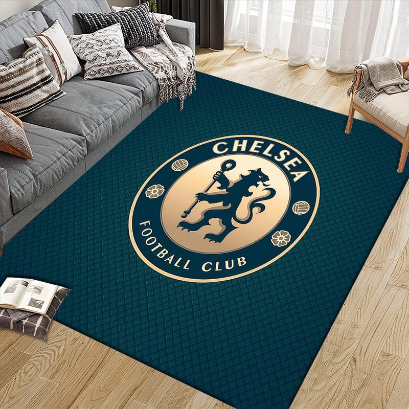 Chelsea F.C Flannel Pattern Square Carpet,Area Rug,Carpet Rug for Living Room Bedroom Sofa Playroom Decor,Non-slip Floor Mat