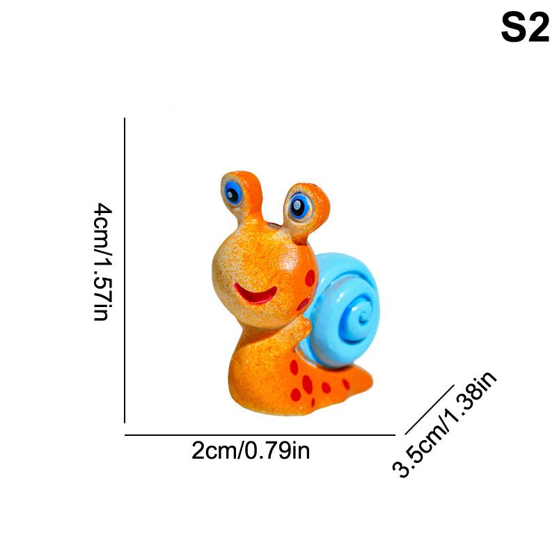 1/2Pcs Cute Couple Snail Figurines Mini Snail Ornament Colorful Resin Snail Statue Decor For Garden Home Fish Tank Car Ornaments