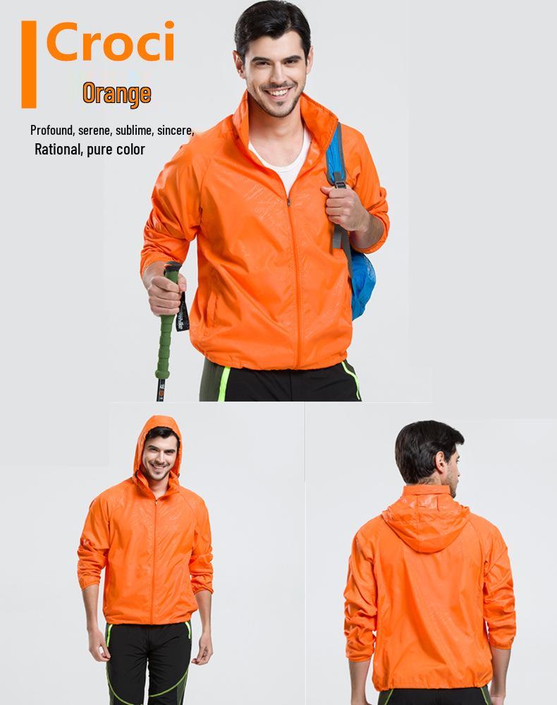 Unisex Outdoor Sun Protection Windbreaker Jacket with Custom Embroidered Logo for Team Building