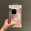 Pink Lily Flower Pattern Phone Case For iPhone 17 Pro Max 16 Plus 15 Pro 14 13 12 11 XR 17Air Lychee Textur Soft Cover