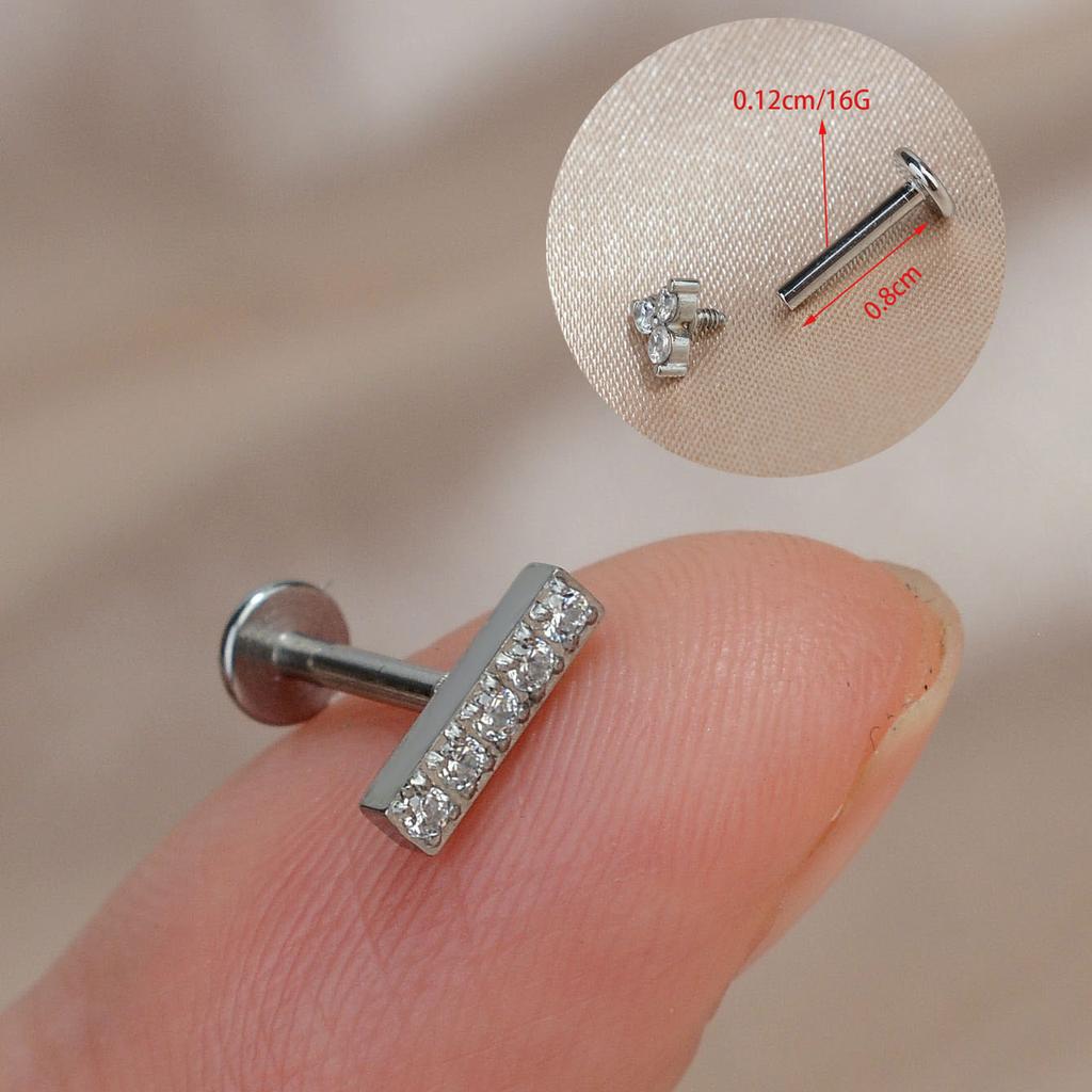1PC Titanium Stainless Steel Earrings Tiny Butterfly Leaf Flat Rook Lobe Cartilage Snug Helix Couch Tragus Labre Piercing 16G