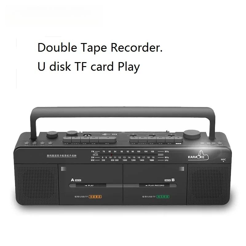 F-539 Doppio Nastro Radio Campus Studenti Apprendimento Lingua Straniera Karaoke Tpeater Registratore a Cassette