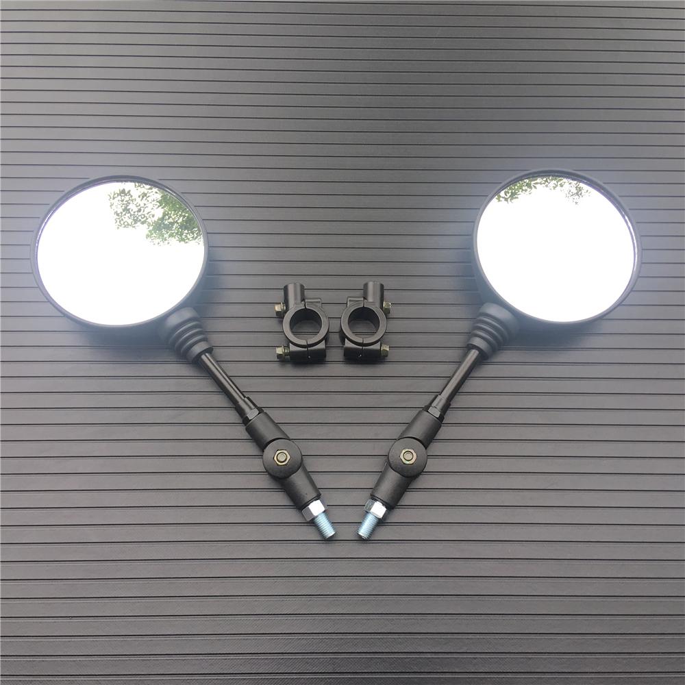 Motocicleta preto universal 10mm espelho lateral espelho retrovisor anti-queda dobrável espelho redondo