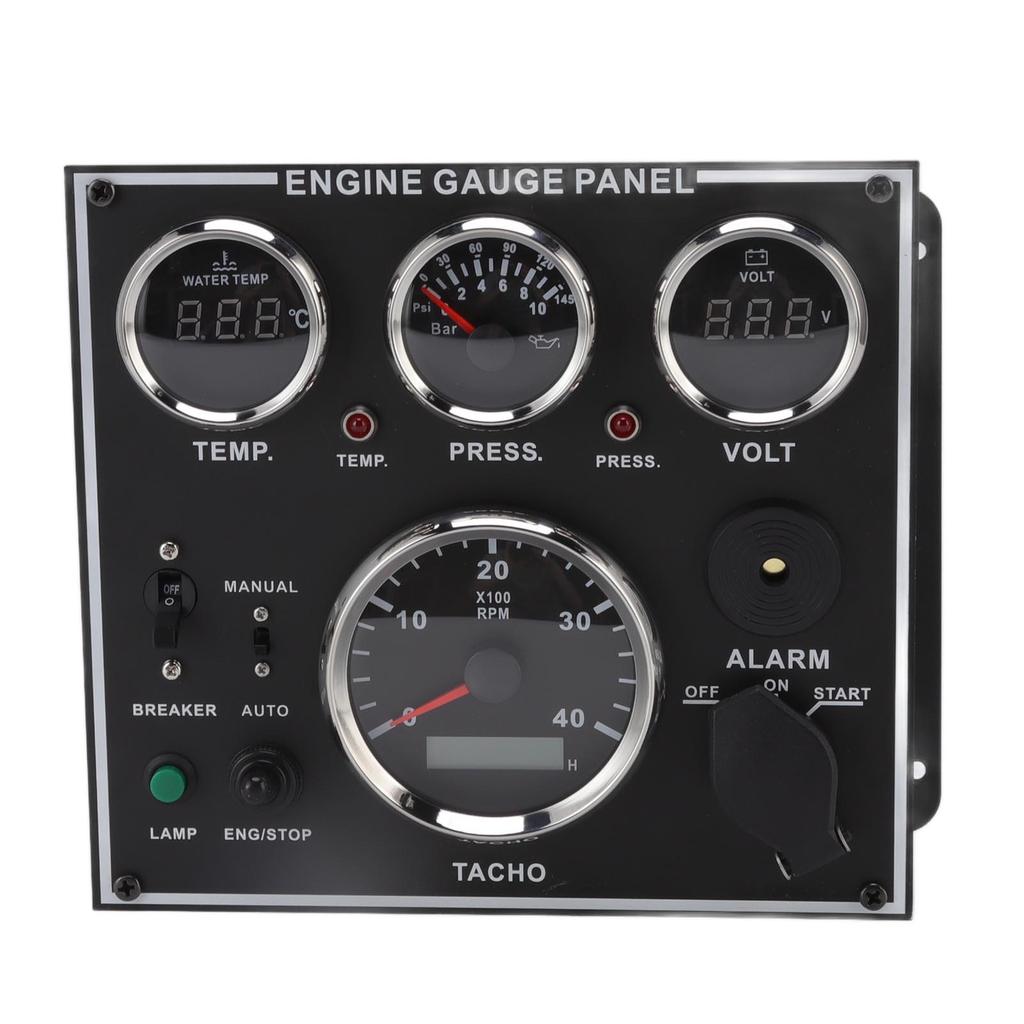 Engine Gauge Panel Water Temperature Oil Pressure Gauge Voltmeter Tachometer for Generator RVs Boats Ships Vehicles