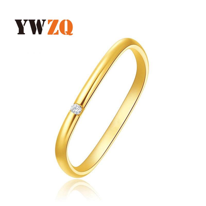 

Gold Titanium Steel Square Diamond Couple Ring 6