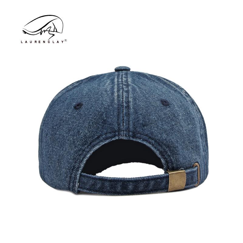 New washed denim letter embroidered baseball cap soft top men's and women's rolls summer sunscreen sunshade cap
