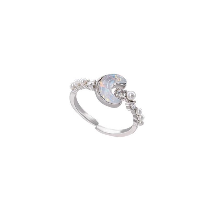 Copper Chic Ring With Unique Glacier Blue Star And Moon Design Women For