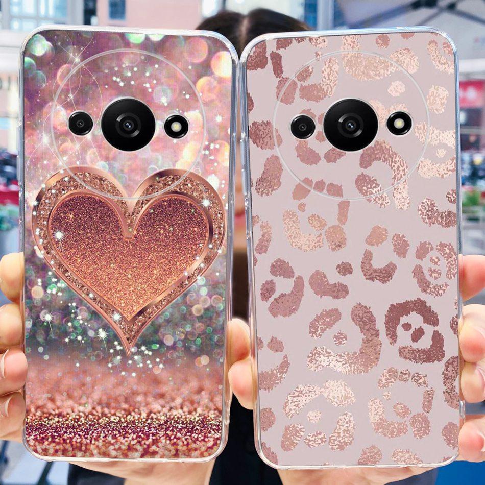 For Xiaomi Redmi A3 Case RedmiA3 A 3 4G 2024 Elegant Printing Soft Silicone Clear TPU Slim Phone Back Cover