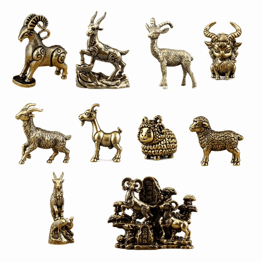 1PC Solid Brass Body Brass Animal Craft Flat Base Frame Feng Shui Decor Study Table Decor
