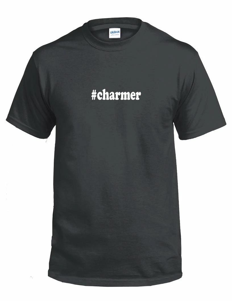#charmer Hashtag #charmer Funny Gift White Black Cotton Tee Shirt 4XL