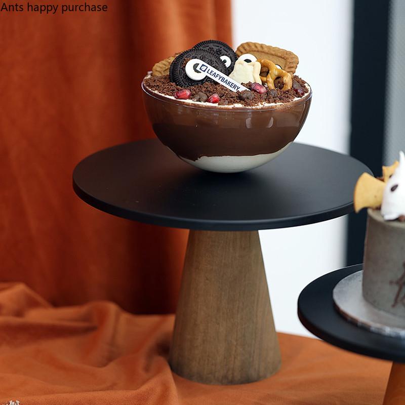 Wood Metal Cake Stand Dessert Table Cake Pan Display Stand Photo Props Snack Fruit Tray Dessert Plate Banquet Decorative Tray