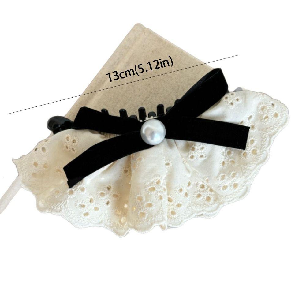 Sweet Cloth Red Velvet Bow Hair Clip Pearl Vintage Style Lace Bow Hairpin Hair Clips Korean Style Bow Vertical Clip Women