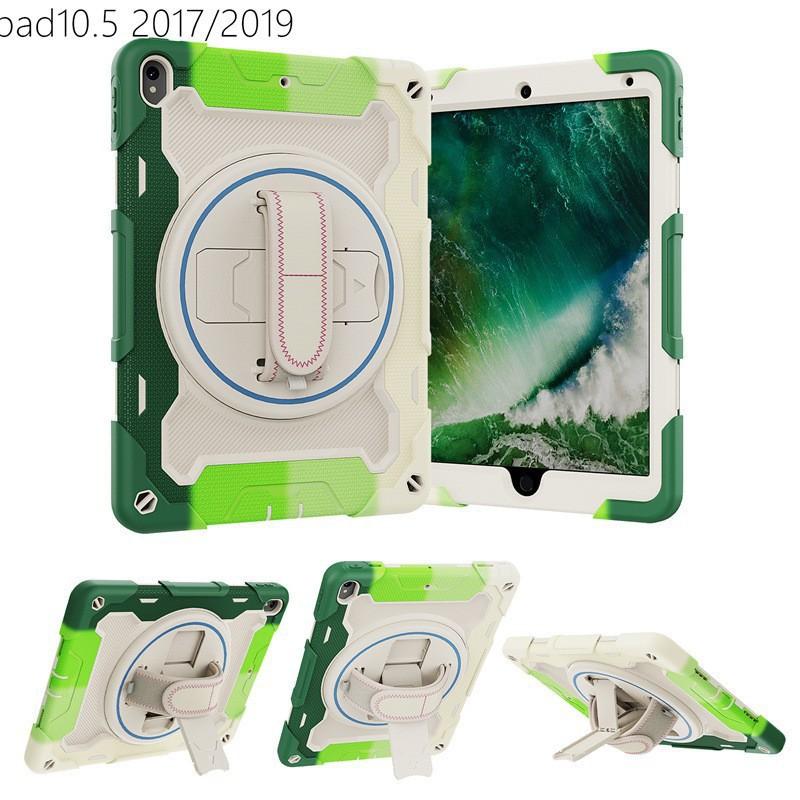 Silikon iPad Hülle mit drehbarem Ständer, Crossbody-Gurt, Air 13 Pro 11 10.2 12.9 Zoll - Stoßfeste Schutzhülle