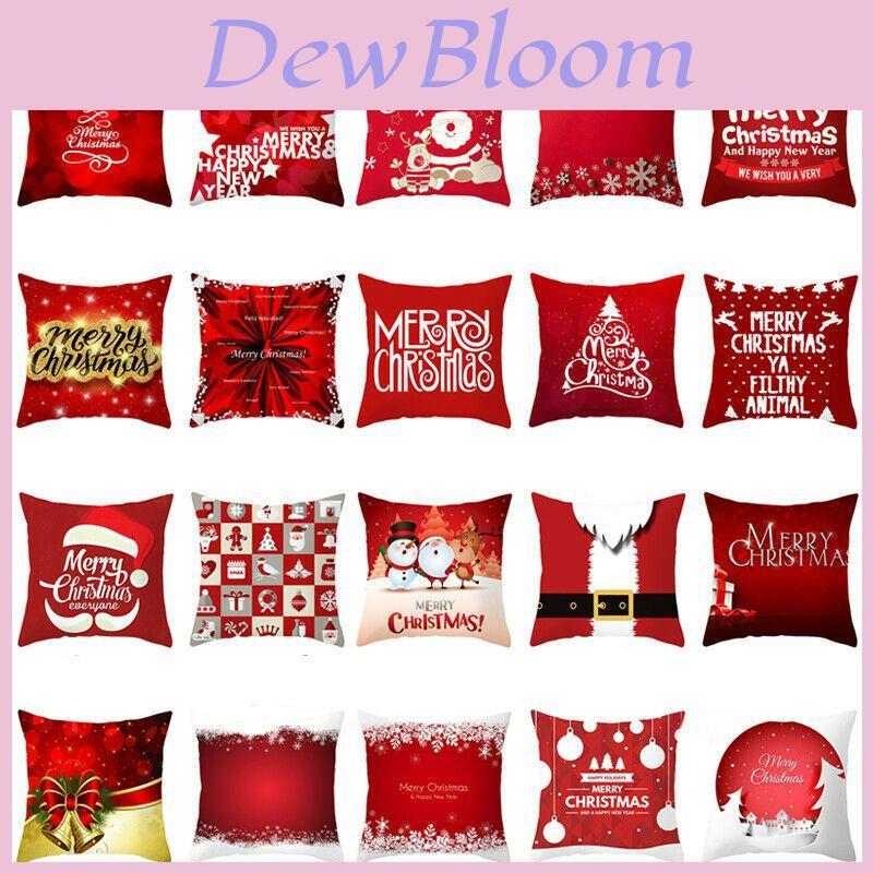 Festive Christmas Red Pillow Case Luxurious Cushion Cover For Cheerful Home Decor