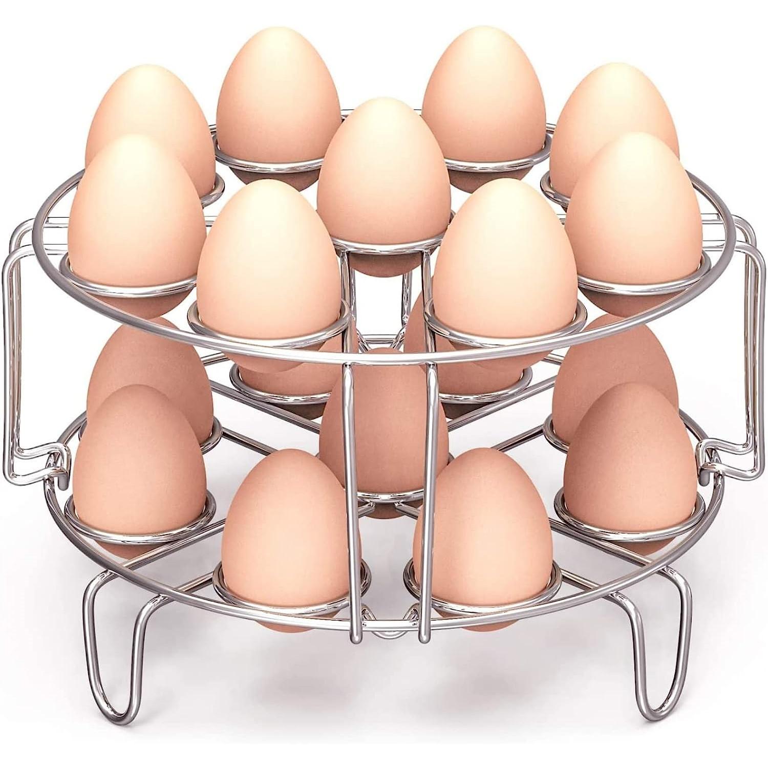 

Подставка для пароварки для яиц — подставка из нержавеющей стали для скороварки на 6, 8 литров, совместима с аксессуарами для кастрюль быстрого приготовления, готовит 18 яиц