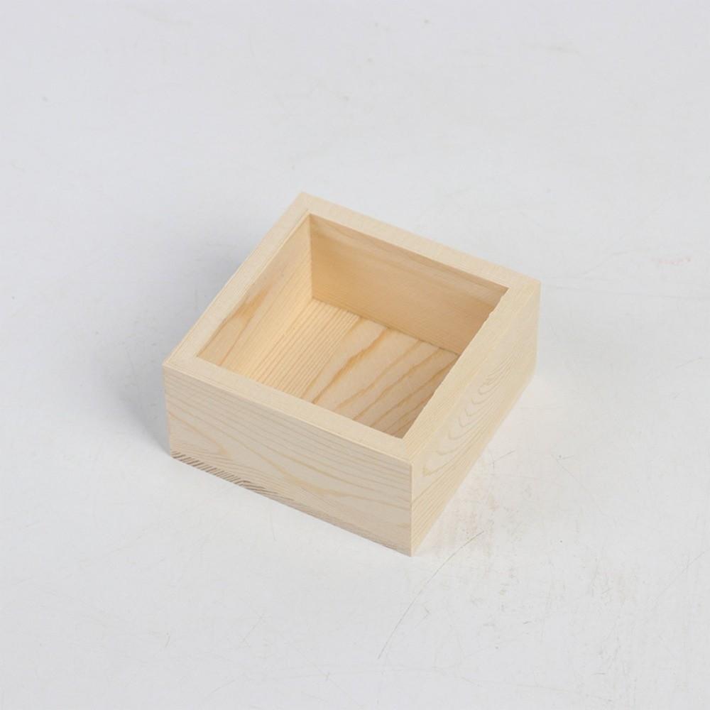 New Square Wooden Box Decorative Small Wooden Storage Container DIY Paintable Storage Organizer Box Craft