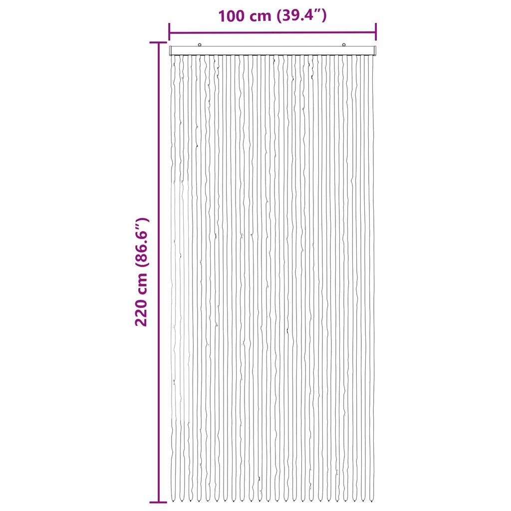 Insect Protection Curtain Chenille Grey and Beige 100 x 220 cm