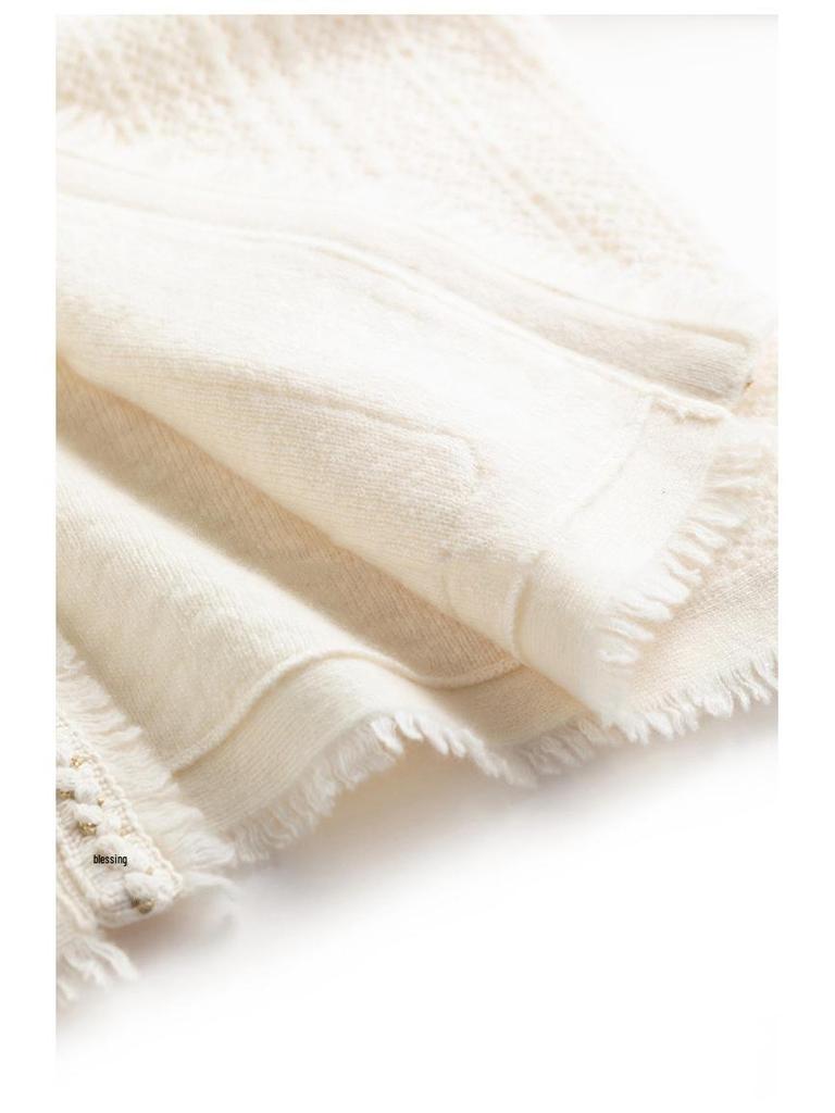 Gold Edge Double-Sided Woven Cardigan Dress Set
