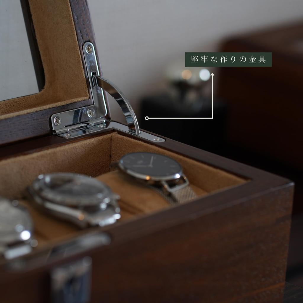 Solid Wood Watch Case for 5 Wooden Display Case with Transparent Collection Box for Men and Design with and Watches, Window, Cover, Women, Heavy-Duty