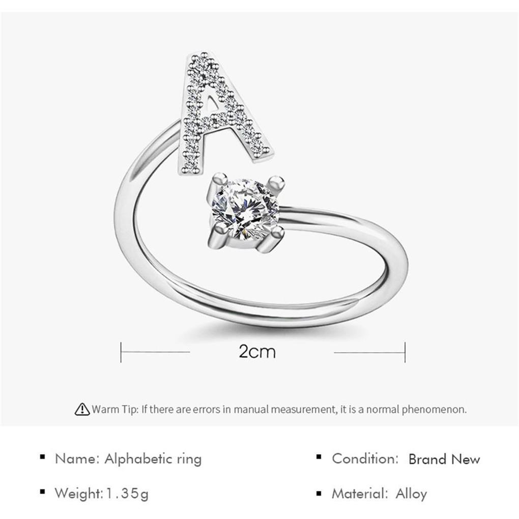 Open Romantic Letter Rings Color Adjustable Party Jewelry Gift Girl Alloy Wedding Bands Couple Friendship Accessories