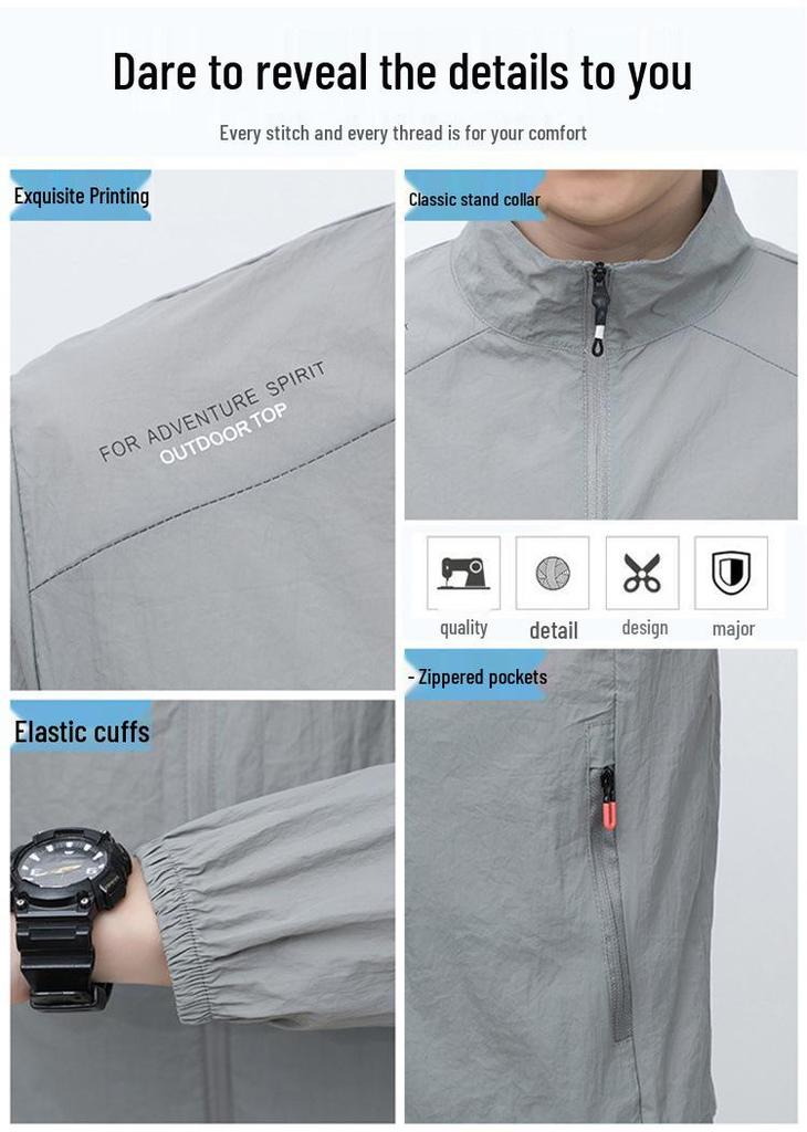 Men's Summer Quick-Dry Ice Silk Sun Protection Jacket - Lightweight & Loose Outdoor Wear