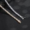 European and American hip-hop zircon necklace, rectangular zircon mixed with round zircon tennis chain, popular new models, mixed and matched.