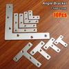 10Pcs 40/50/60/80mm Angle Bracket 90° Right Angle Flat Fastener Connection Plate Stainless Steel T-type L-type Corner Bracket