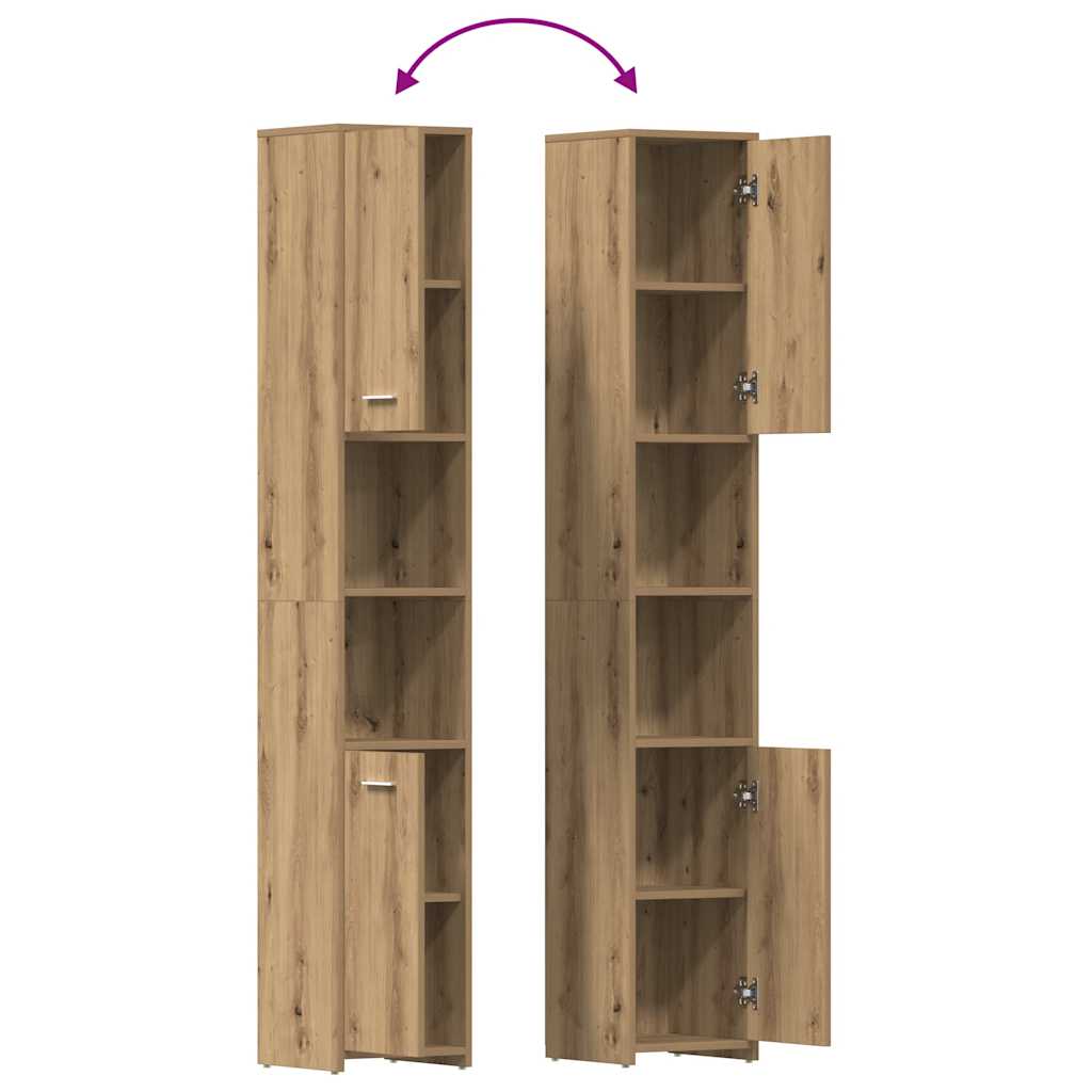 4 Piece Bathroom Furniture Set  Artisan Oak  Engineered Wood