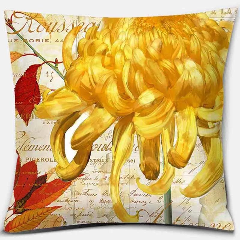 Vintage Flower Pattern Decorative Pillowcase Cushion Pillowcase Bedding Decoration