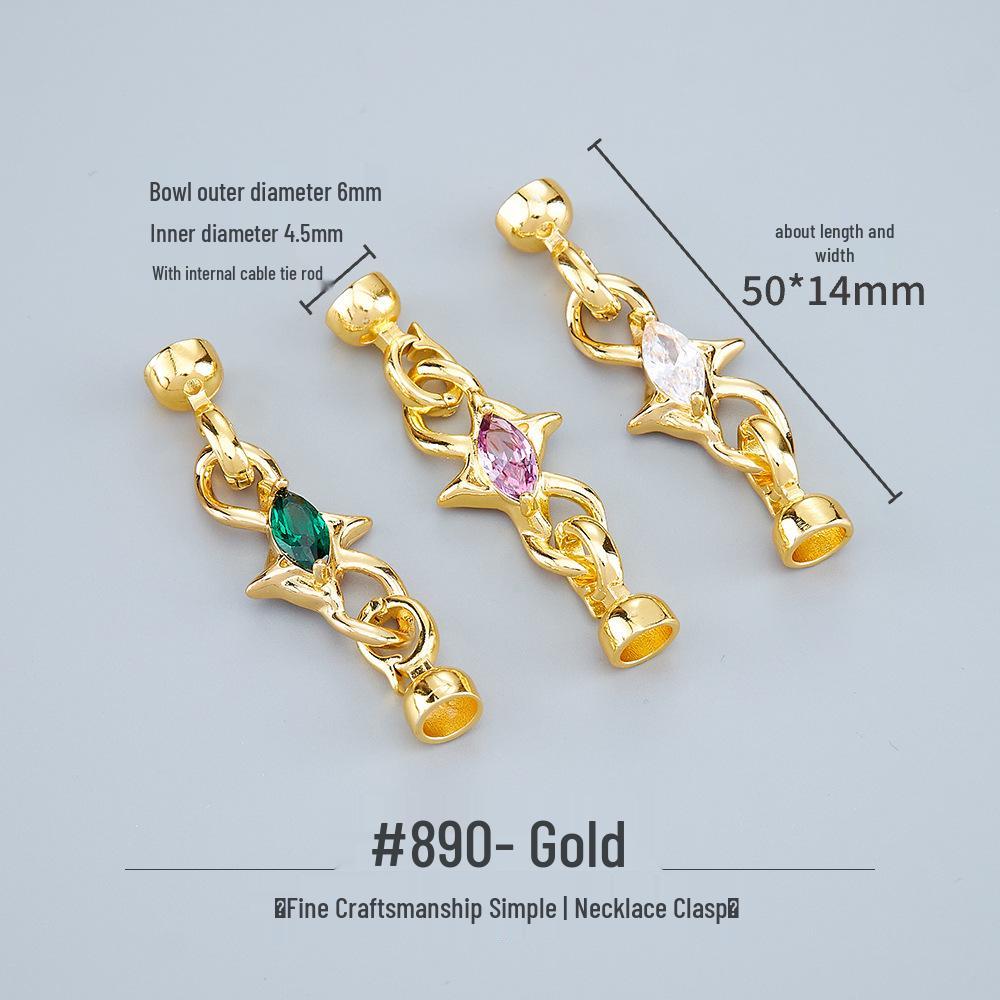 Brass Inlaid Zircon Pearl Clasp for Jewelry DIY: Necklace, Bracelet End Clasp Accessory