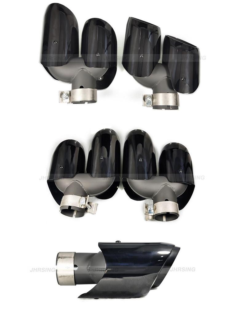 14-18 Porsche Macan Quad Black Chrome Stainless Steel Exhaust Tailpipe