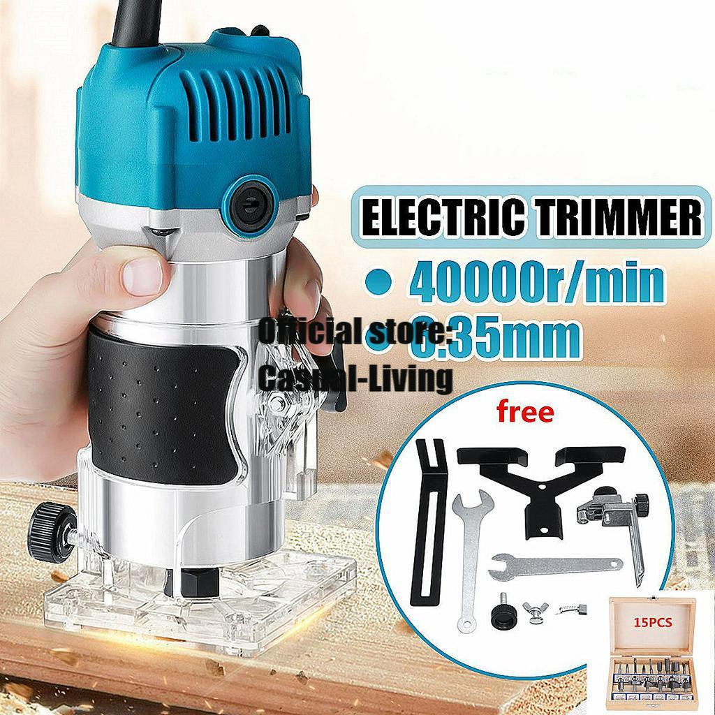 Electric Wood Trimmer Wood Laminate Palm Router 35000Rpm Electric Hand Trimmer Edge Joiners Woodworking Tool 1280W