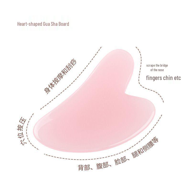 Rose Quartz Dual Roller & Heart-Shaped Resin Beauty Massager Set