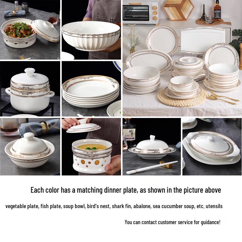 Ruhan Golden Radiance 4-Piece Ceramic Tableware Set