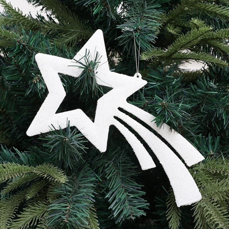 8 Stück gemischte glitzernde Anhänger Funkelnde Gold-/Silber-Weihnachtsdekoration Stilvolle Festliche Saison Heimdekoration