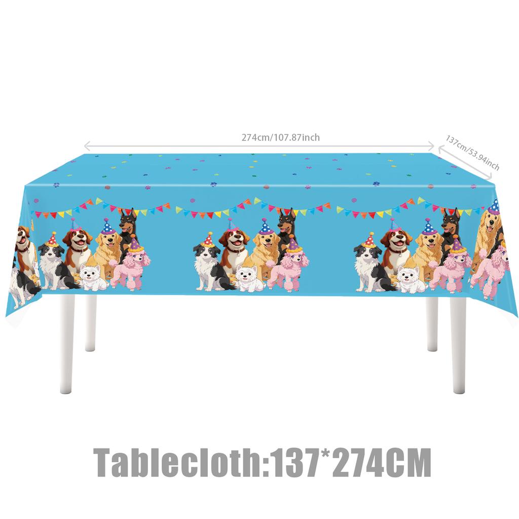 Cartoon Puppy Dog Birthday Party Decorations Supplie Celebration Party Disposable Banner Tablecloth Cup Plate Baby Shower Set