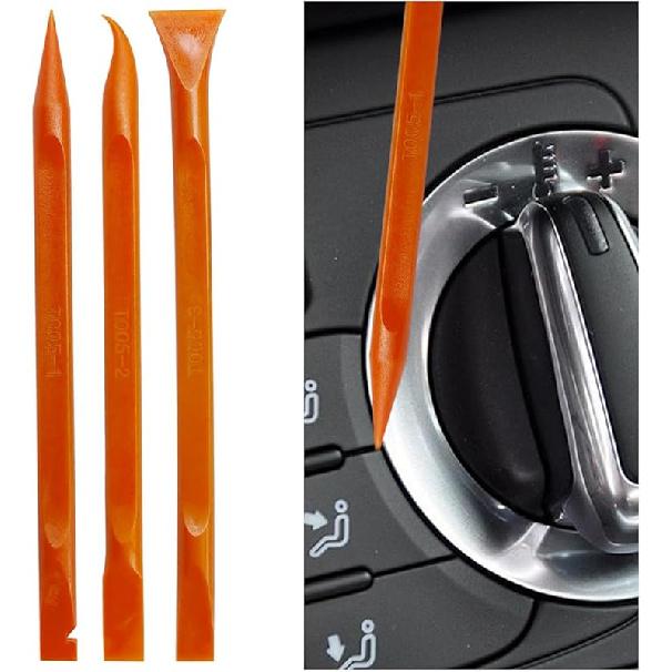 3PCS Plastic Scraper Tool - Multi-Purpose Non-Scratch Scrapers Cleaning Tool for Tight Spaces - Pen-Shaped Label Sticker Remover Scraper for Car