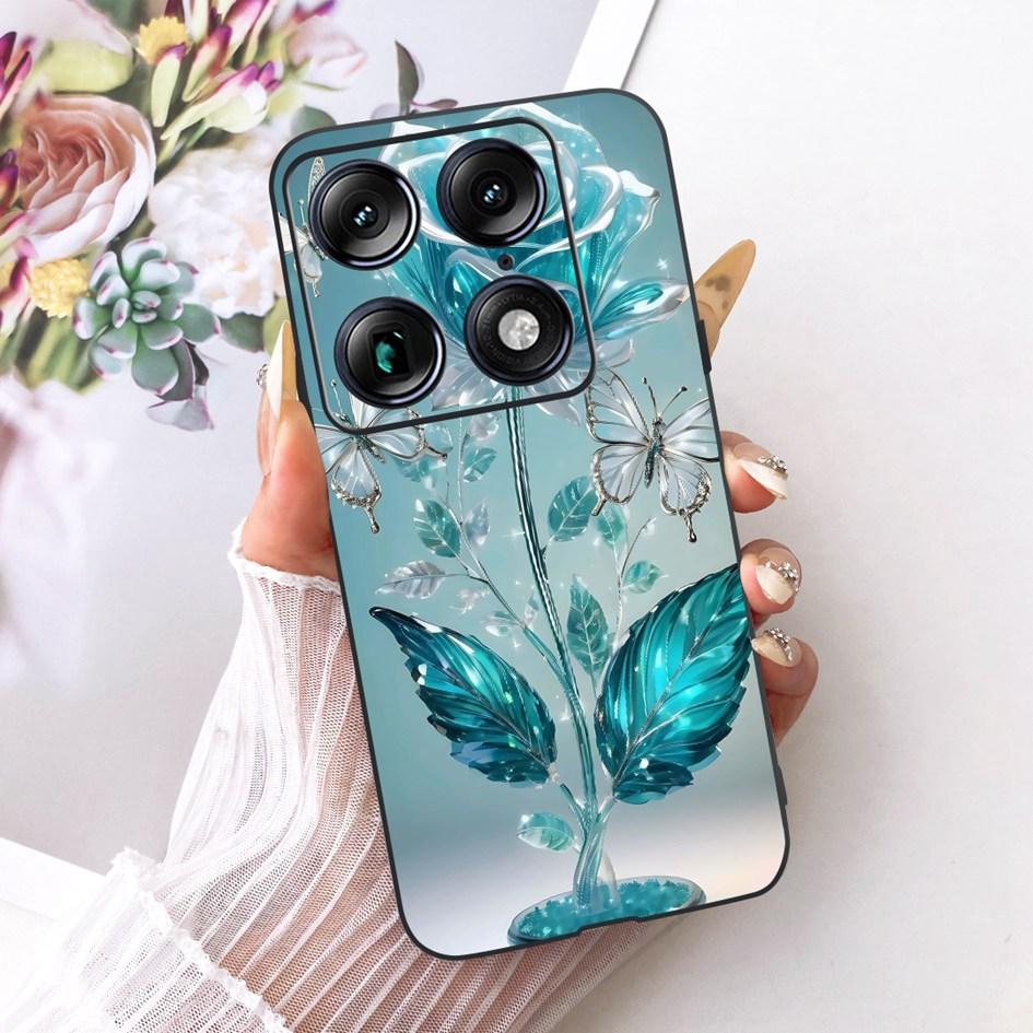 For Motorola Signature 2026 Case Popular Flower Marble Painted Cover Soft Silicone Black Phone Shell For Moto X70 Air Pro Fundas