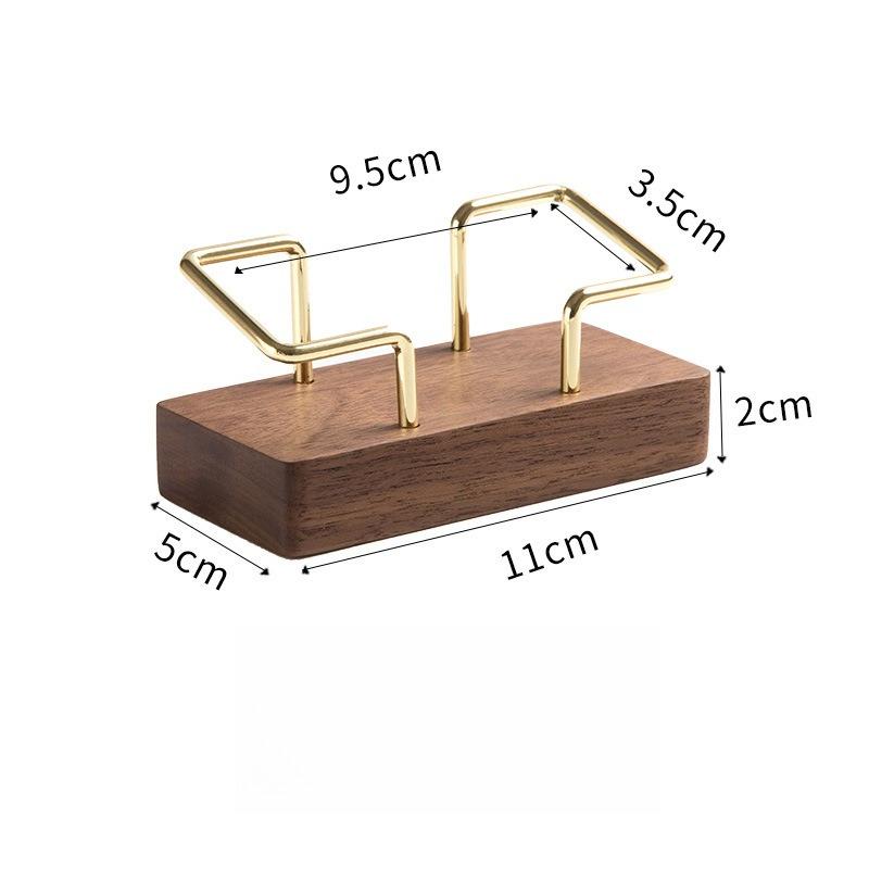 1pcs Front Desk Business Card Display Holder Creative Desktop Card Organizer Wooden and Metal Business Card Stand for Office
