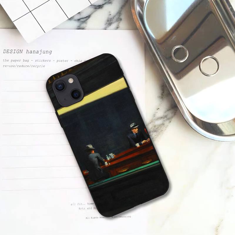 

Чехол для телефона Nighthawks By Edward Hopper для iPhone 11 12 Mini 13 14 15 Pro XS Max X Plus SE XR Shell iPhone15