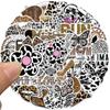 10/50PCS Black White Art Leopard Print Graffiti Stickers Aesthetic DIY Laptop Phone Fridge Guitar Cartoon Cool Sticker